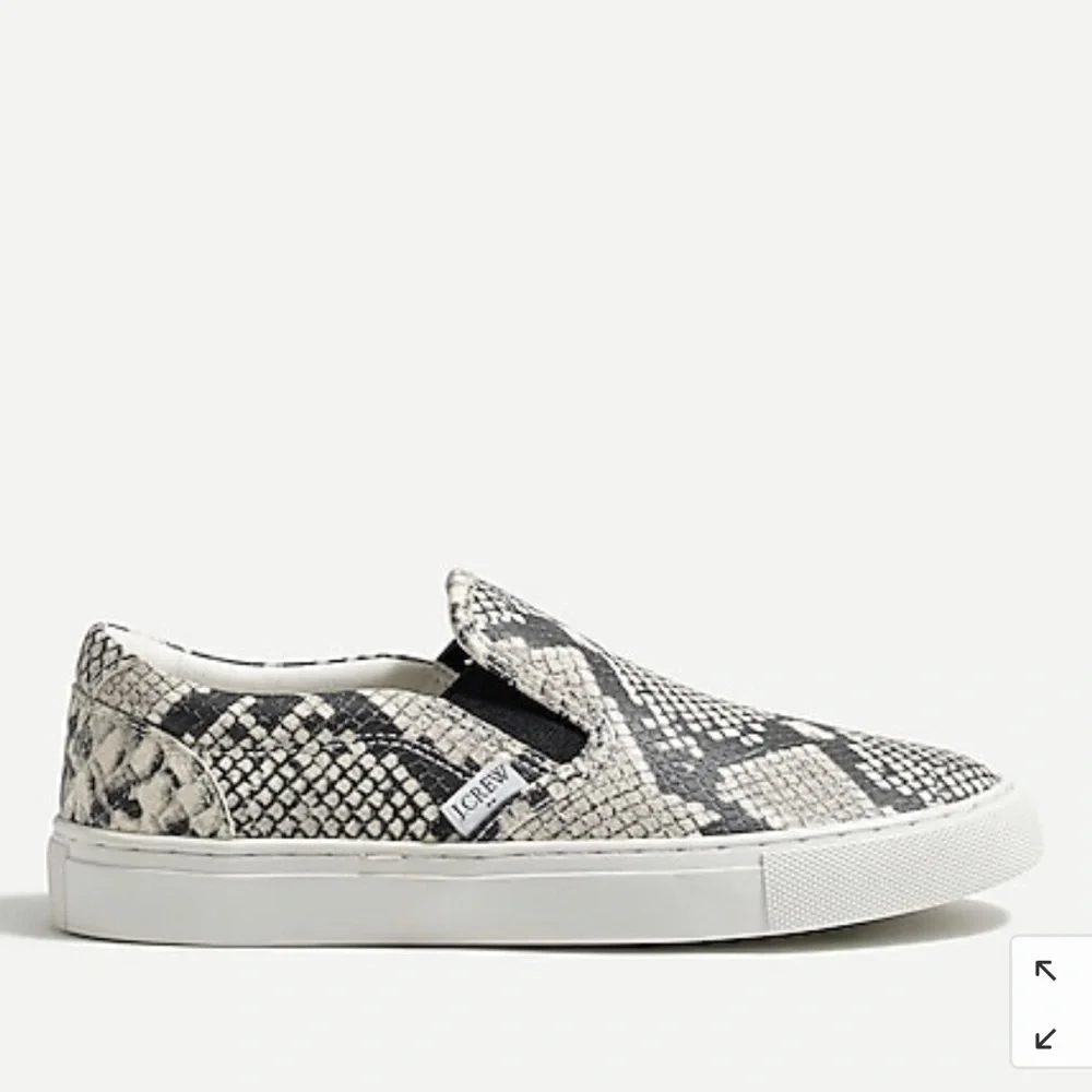 J. CREW FACTORY Road Trip Snakeskin Embossed Slip-on Sneakers‎